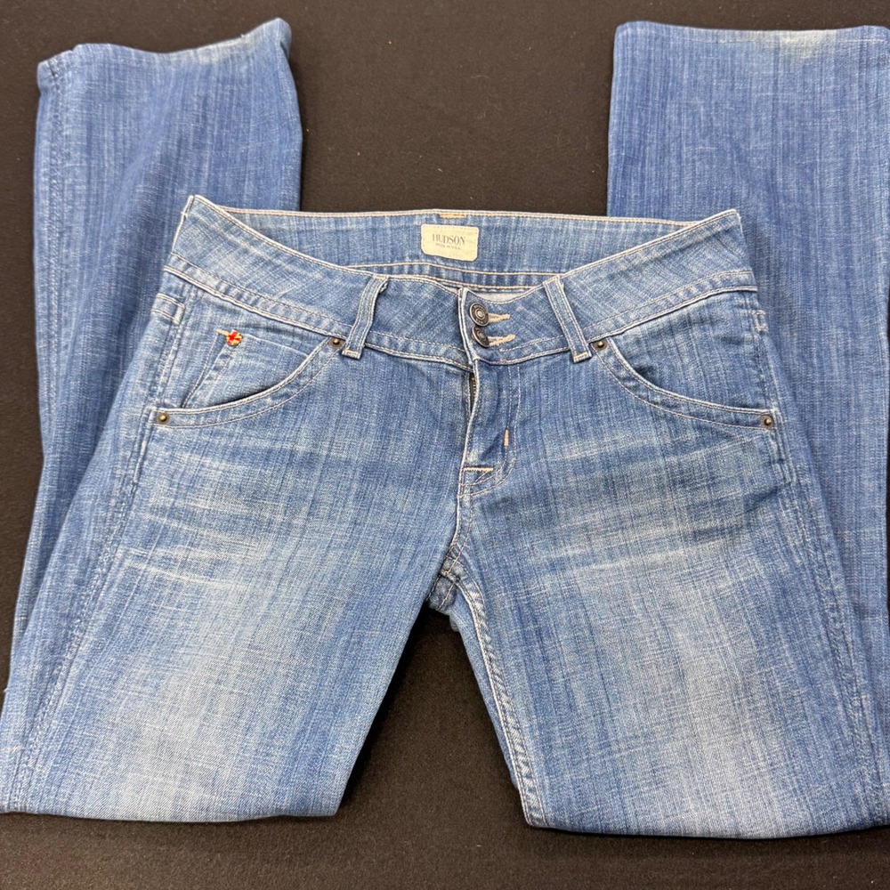 Hudson Jeans Womens 28 Blue Denim Low Rise Straight Leg Made in USA RN 107906
